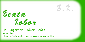 beata kobor business card