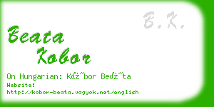 beata kobor business card